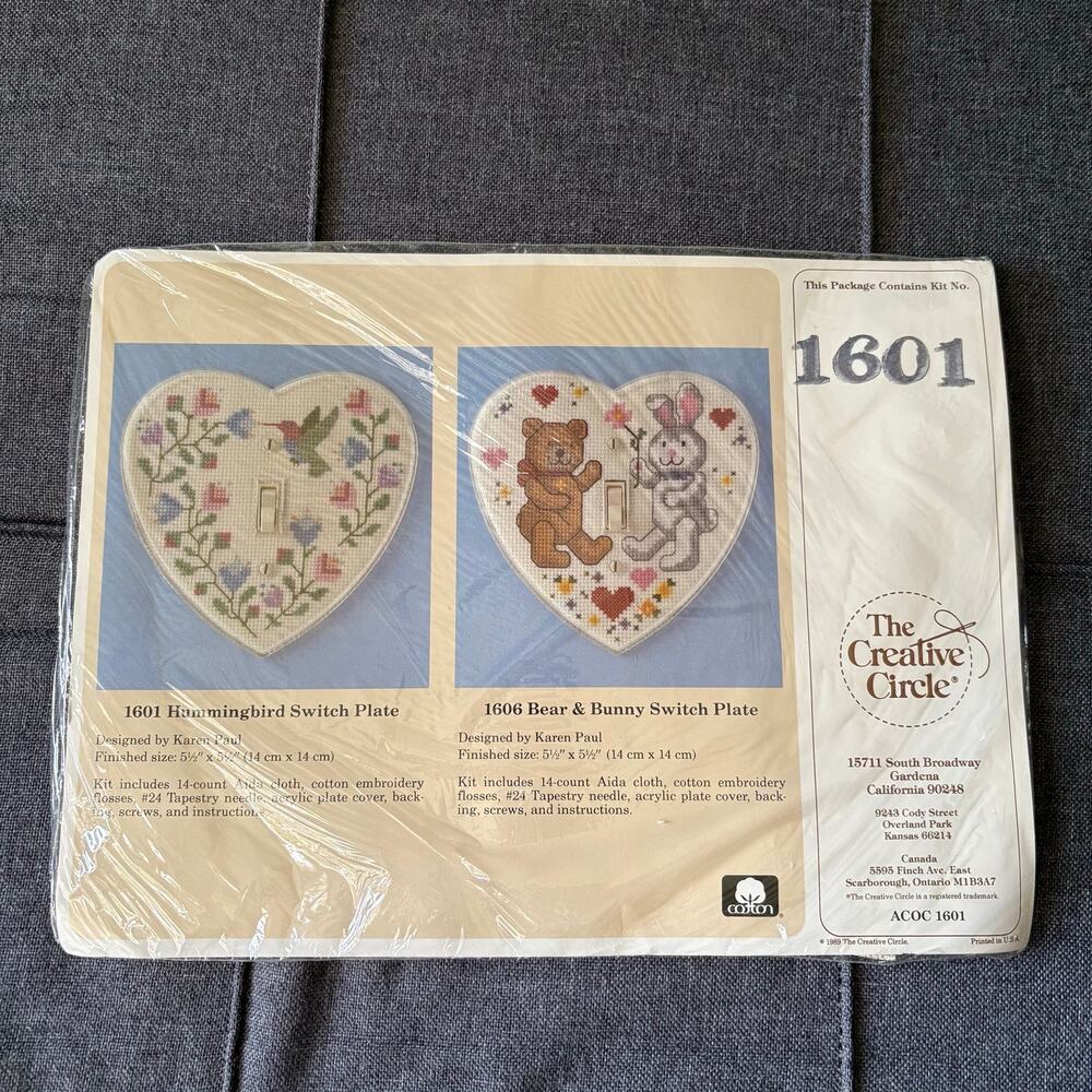 Hummingbird Switch Plate Vintage Counted Cross Stitch Kit The Creative Circle